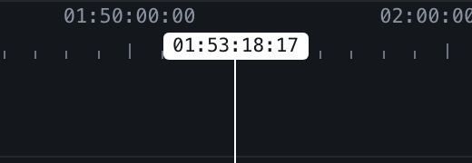 Der Playhead mit dem Timecode 02:00:37:12 unter dem Lineal