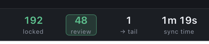 The review counter highlighted while the filter is on